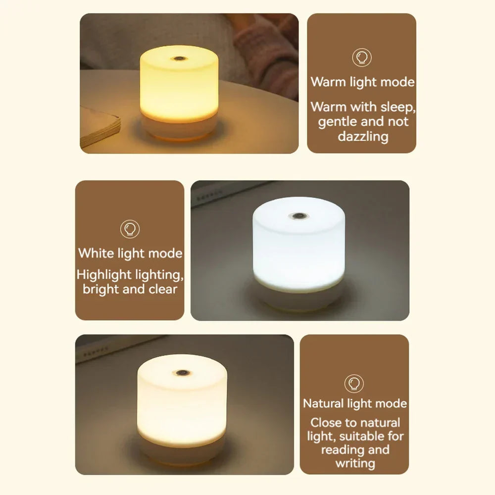 Dimmable LED Cube Lamp 3.3 Inch White Touch Control Bedside Light USB Powered for Nightstand Reading Desk Small Space Ambient Lighting