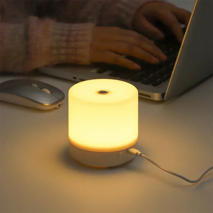Dimmable LED Cube Lamp 3.3 Inch White Touch Control Bedside Light USB Powered for Nightstand Reading Desk Small Space Ambient Lighting