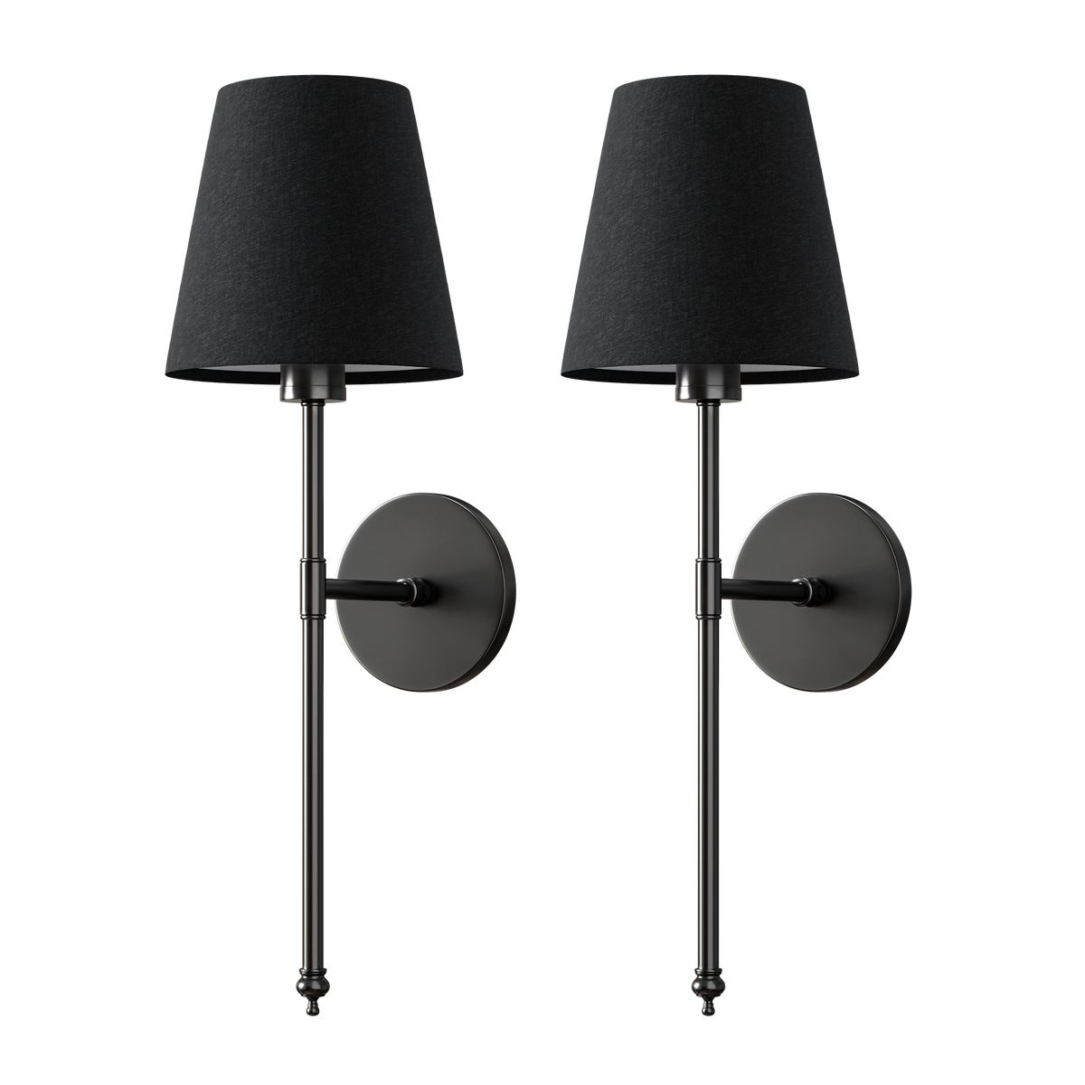 Cordless Rechargeable Sconce Pair 20 Inch Gold & Black Fabric Remote RGB Dimming for Bedside Nightstand Hallway Ambient Uplight Portable Bat