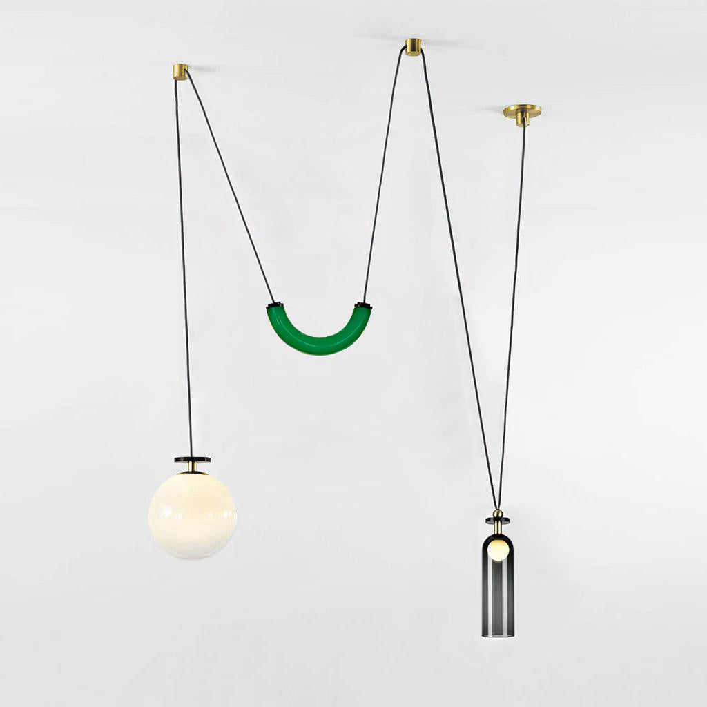 Modular Sculptural Ceiling Light with Adjustable Sections & Custom Finish Options for Dining Room Kitchen Living Room