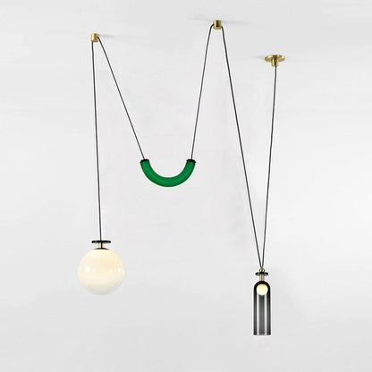 Modular Sculptural Ceiling Light with Adjustable Sections & Custom Finish Options for Dining Room Kitchen Living Room