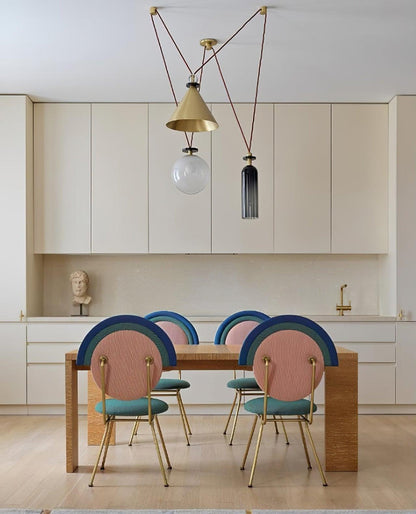 Modular Sculptural Ceiling Light with Adjustable Sections & Custom Finish Options for Dining Room Kitchen Living Room