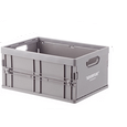 Collapsible Plastic Bin 14 x 10 x 7 Inches Gray Office File Holder Letter-Size Lightweight Desk Organizer Nestable Container for Home Worksp