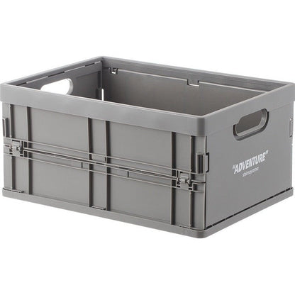 Collapsible Plastic Bin 14 x 10 x 7 Inches Gray Office File Holder Letter-Size Lightweight Desk Organizer Nestable Container for Home Worksp