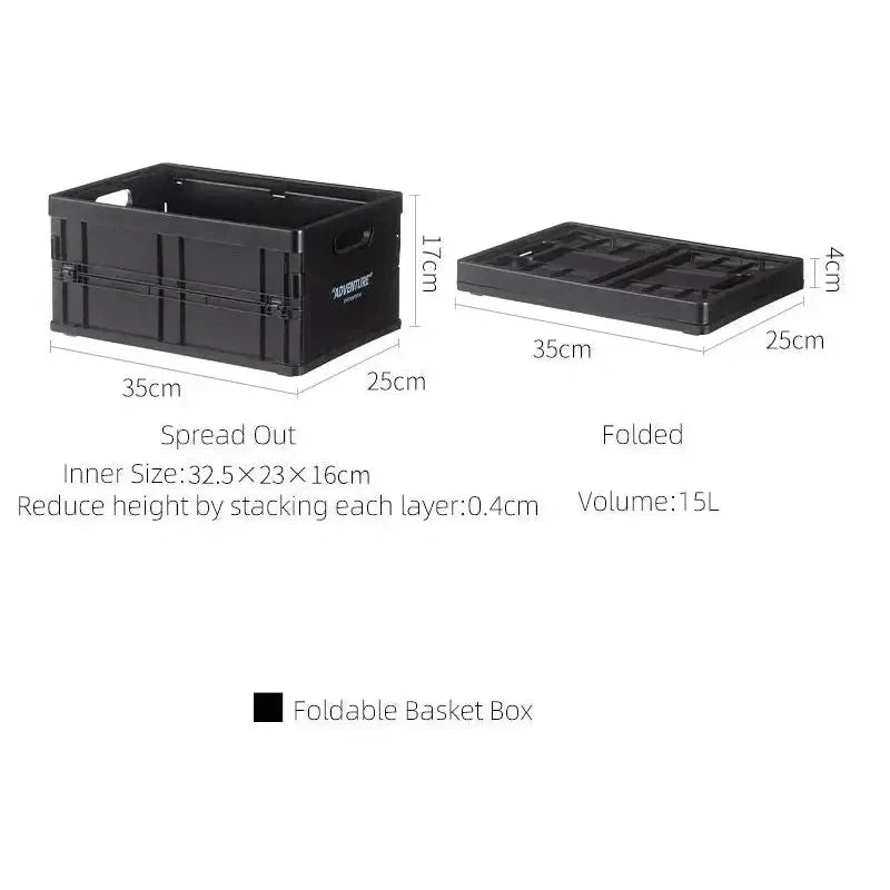 Collapsible Plastic Bin 14 x 10 x 7 Inches Gray Office File Holder Letter-Size Lightweight Desk Organizer Nestable Container for Home Worksp