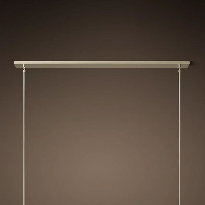 Linear Crystal Chandelier 60 Inch Brass 6-Light Dining Room Lighting Fixture Adjustable Height