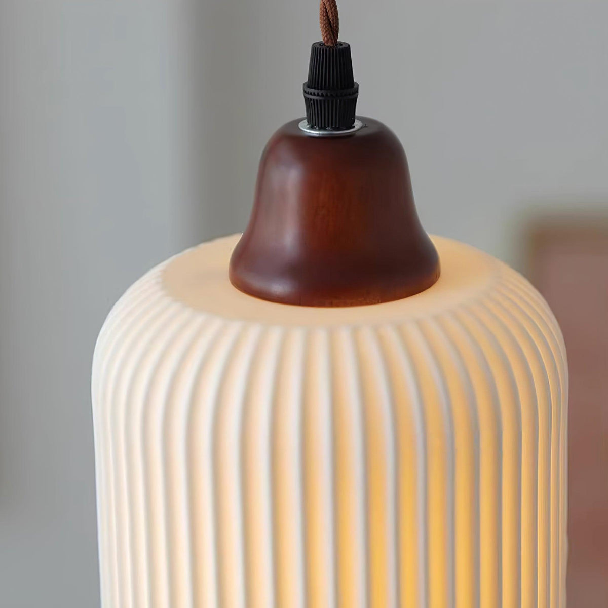 Ceramic Hanging Light Fixture White 9 Inch Diameter Adjustable Cord for Kitchen Island Dining Table Bedroom Restaurant Modern Farmhouse Styl