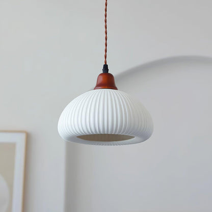 Ceramic Hanging Light Fixture White 9 Inch Diameter Adjustable Cord for Kitchen Island Dining Table Bedroom Restaurant Modern Farmhouse Styl