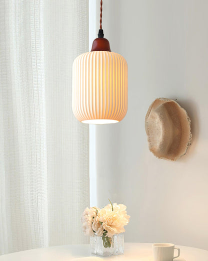 Ceramic Hanging Light Fixture White 9 Inch Diameter Adjustable Cord for Kitchen Island Dining Table Bedroom Restaurant Modern Farmhouse Styl