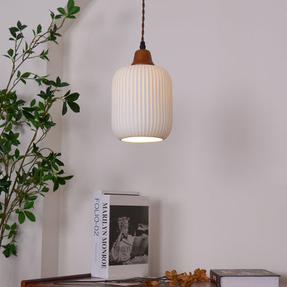 Ceramic Hanging Light Fixture White 9 Inch Diameter Adjustable Cord for Kitchen Island Dining Table Bedroom Restaurant Modern Farmhouse Styl