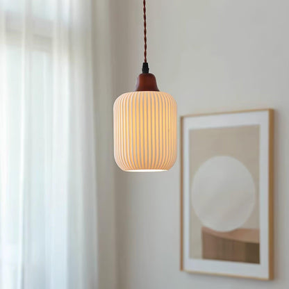 Ceramic Hanging Light Fixture White 9 Inch Diameter Adjustable Cord for Kitchen Island Dining Table Bedroom Restaurant Modern Farmhouse Styl