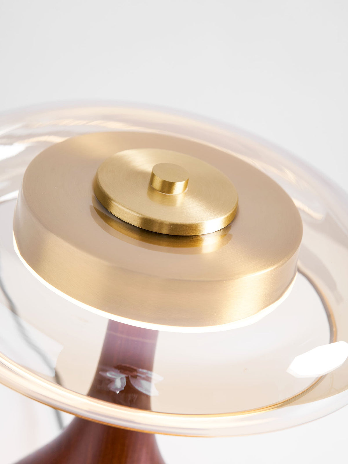 LED Desk Lamp with Amber Glass Shade & Natural Wood Base for Home Office, Bedroom & Nightstand | Adjustable Color Temperature 3000K-6000K