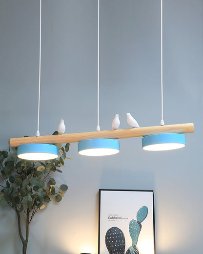 Pendant Light Fixture Bird Lamp Glass and Metal, Hanging Light for Dining Room, Adjustable Ceiling Light Fixture