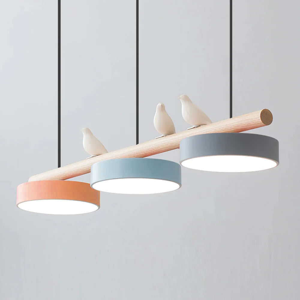 Sculptural Bird Ceiling Light 31 in with Movable Resin Accent LED Dimmable Metal Wood for Dining Room Bedroom Living Room Kitchen Modern Art