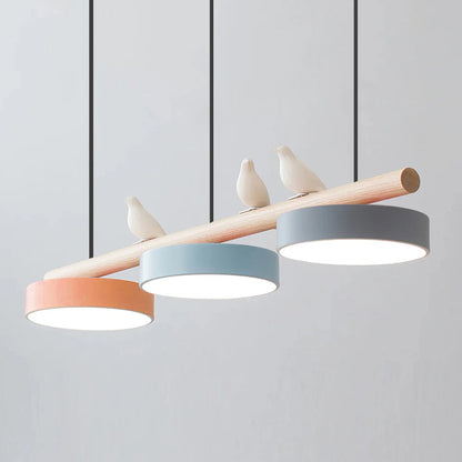 Sculptural Bird Ceiling Light 31 in with Movable Resin Accent LED Dimmable Metal Wood for Dining Room Bedroom Living Room Kitchen Modern Art