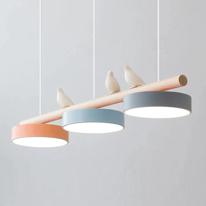 Sculptural Bird Ceiling Light 31 in with Movable Resin Accent LED Dimmable Metal Wood for Dining Room Bedroom Living Room Kitchen Modern Art