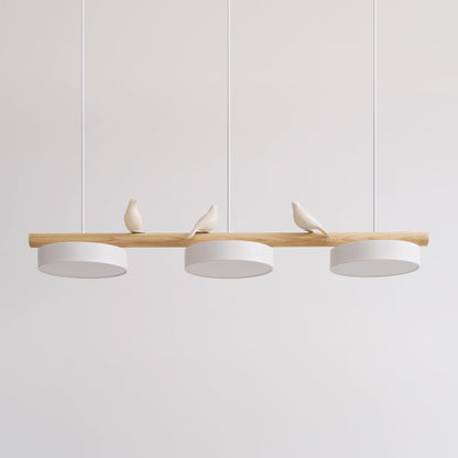 Sculptural Bird Ceiling Light 31 in with Movable Resin Accent LED Dimmable Metal Wood for Dining Room Bedroom Living Room Kitchen Modern Art