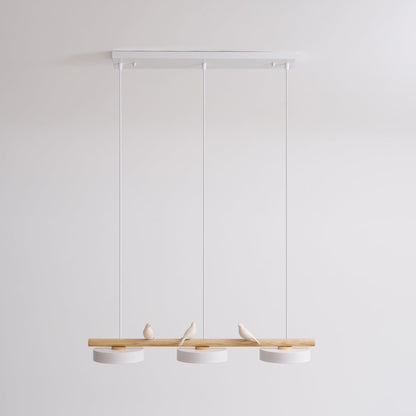 Sculptural Bird Ceiling Light 31 in with Movable Resin Accent LED Dimmable Metal Wood for Dining Room Bedroom Living Room Kitchen Modern Art