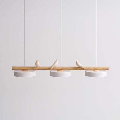 Sculptural Bird Ceiling Light 31 in with Movable Resin Accent LED Dimmable Metal Wood for Dining Room Bedroom Living Room Kitchen Modern Art