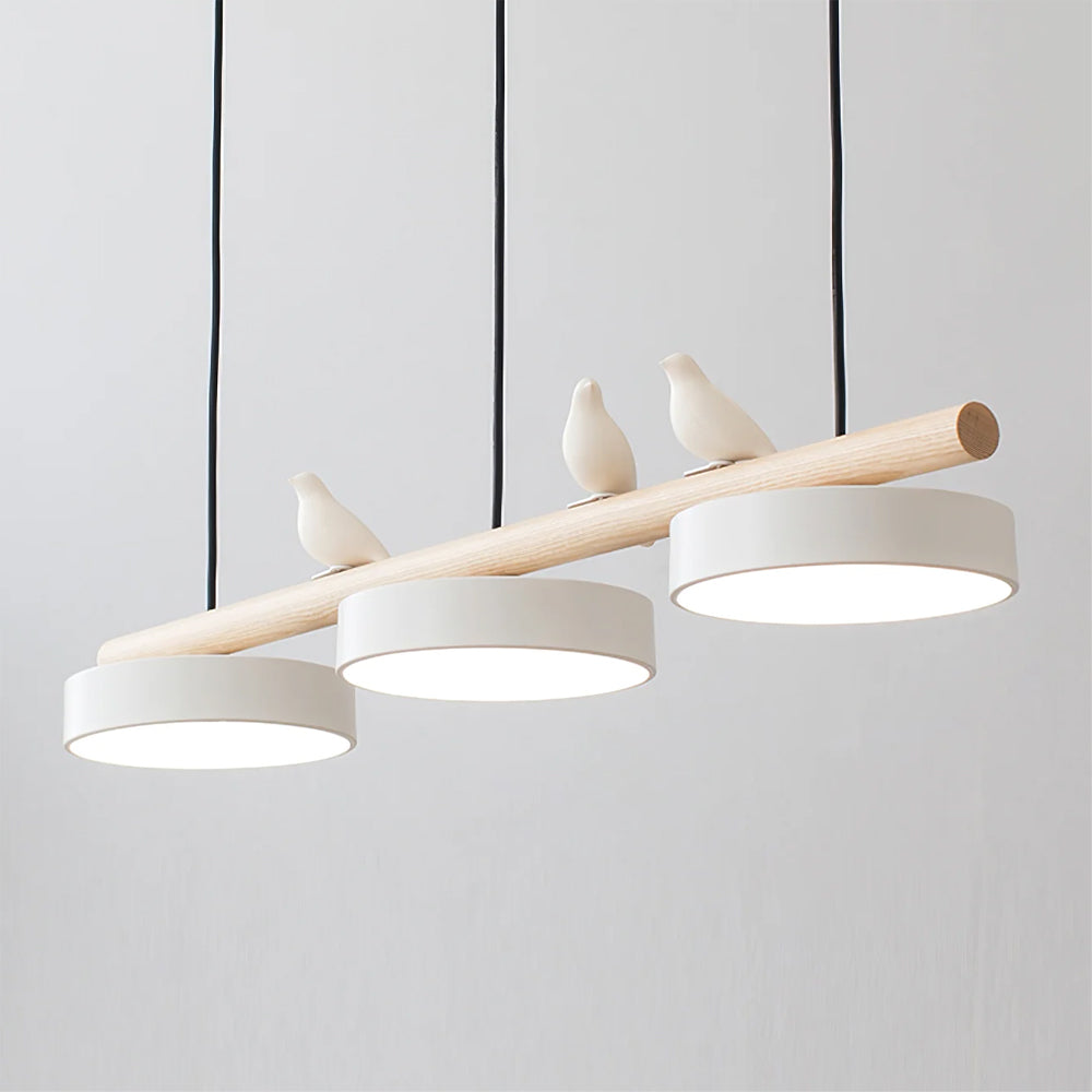 Sculptural Bird Ceiling Light 31 in with Movable Resin Accent LED Dimmable Metal Wood for Dining Room Bedroom Living Room Kitchen Modern Art