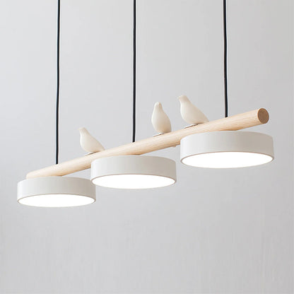 Sculptural Bird Ceiling Light 31 in with Movable Resin Accent LED Dimmable Metal Wood for Dining Room Bedroom Living Room Kitchen Modern Art