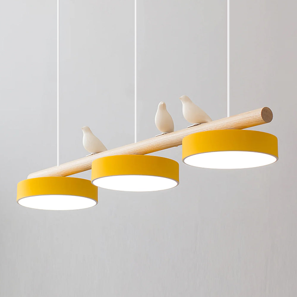 Sculptural Bird Ceiling Light 31 in with Movable Resin Accent LED Dimmable Metal Wood for Dining Room Bedroom Living Room Kitchen Modern Art