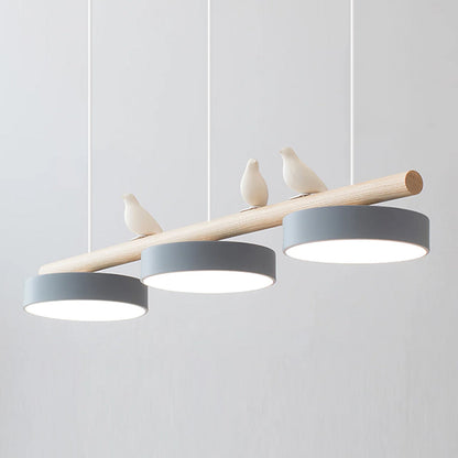 Sculptural Bird Ceiling Light 31 in with Movable Resin Accent LED Dimmable Metal Wood for Dining Room Bedroom Living Room Kitchen Modern Art