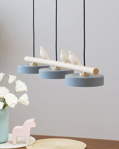Sculptural Bird Ceiling Light 31 in with Movable Resin Accent LED Dimmable Metal Wood for Dining Room Bedroom Living Room Kitchen Modern Art