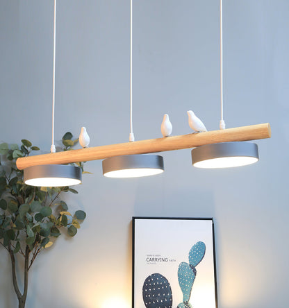 Sculptural Bird Ceiling Light 31 in with Movable Resin Accent LED Dimmable Metal Wood for Dining Room Bedroom Living Room Kitchen Modern Art
