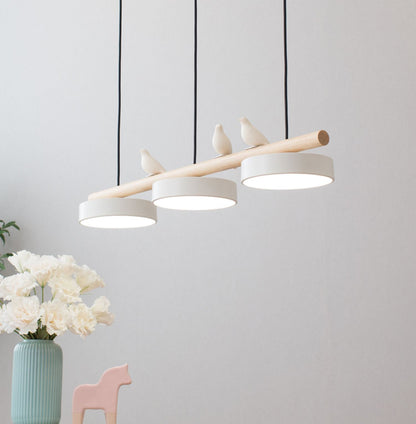 Sculptural Bird Ceiling Light 31 in with Movable Resin Accent LED Dimmable Metal Wood for Dining Room Bedroom Living Room Kitchen Modern Art
