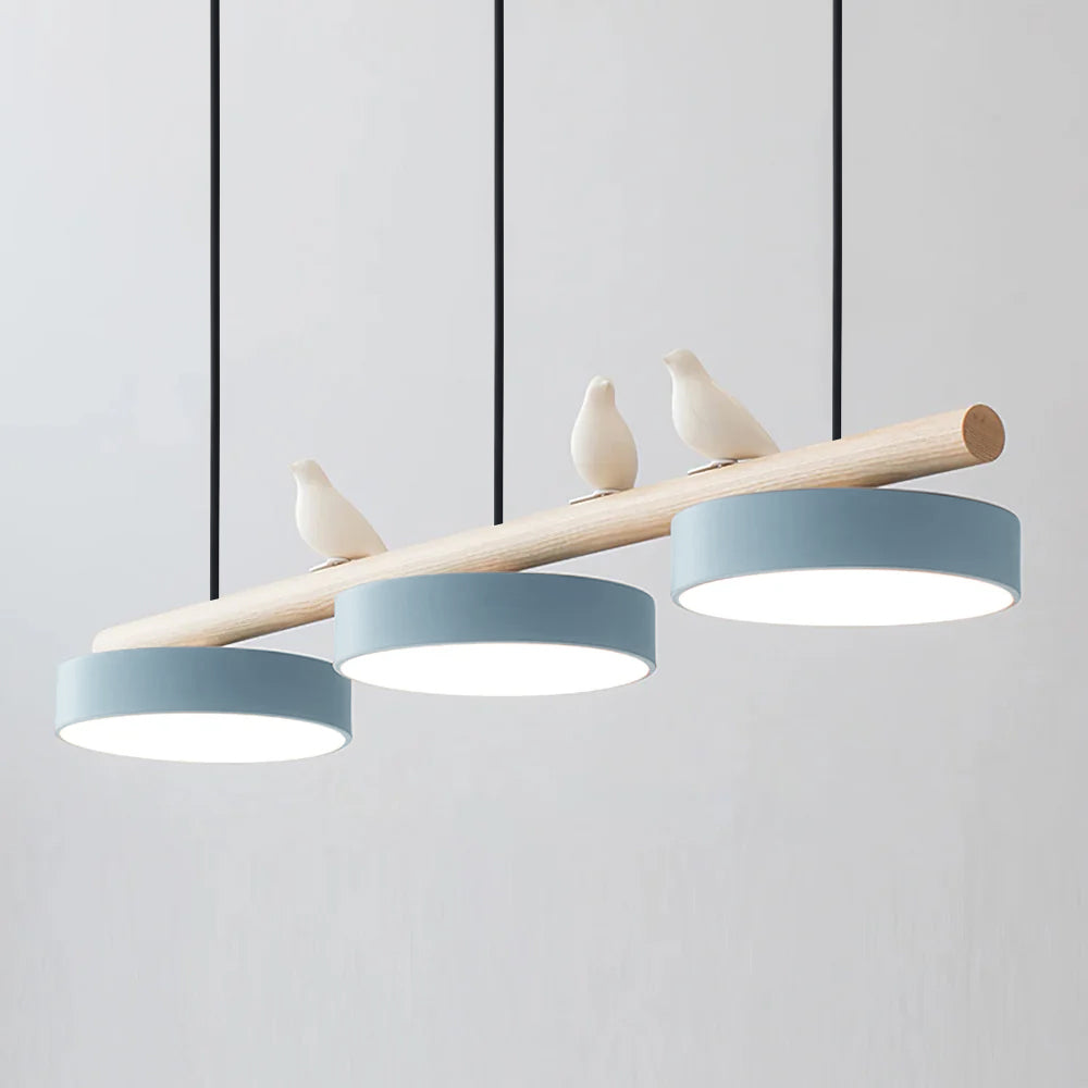 Sculptural Bird Ceiling Light 31 in with Movable Resin Accent LED Dimmable Metal Wood for Dining Room Bedroom Living Room Kitchen Modern Art