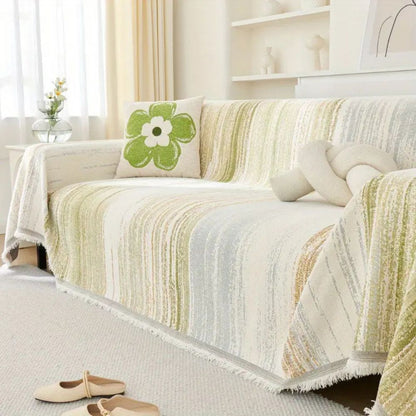 Sierra Sofa Cover - Premium Chenille, Color Striped Design