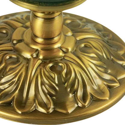 Frosted Glass Accent Lamp 16 Inches Tall Brass Base Bedside Nightstand Light Warm Diffused Illumination Retro Style Desk Lighting
