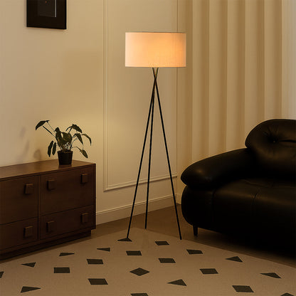 Upright Light with Cloth Shade 16-Inch for Living Room Bedroom & Reading Cozy Ambient Illumination Iron Base Modern Minimalist Home Accent