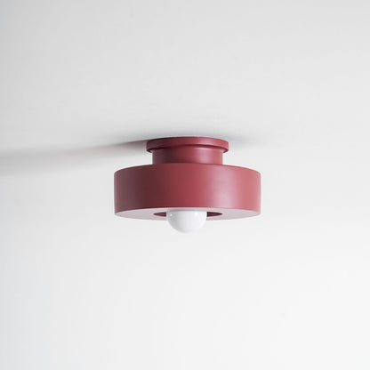 Sculptural Flush Mount Light 12 Inch Geometric Polymer Fixture E26 E27 for Bedroom Living Room Kitchen in Red Green Black