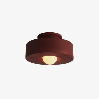 Sculptural Flush Mount Light 12 Inch Geometric Polymer Fixture E26 E27 for Bedroom Living Room Kitchen in Red Green Black