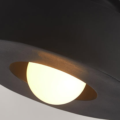 Sculptural Flush Mount Light 12 Inch Geometric Polymer Fixture E26 E27 for Bedroom Living Room Kitchen in Red Green Black