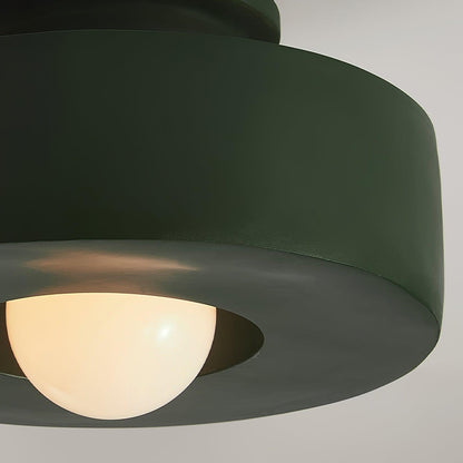 Sculptural Flush Mount Light 12 Inch Geometric Polymer Fixture E26 E27 for Bedroom Living Room Kitchen in Red Green Black