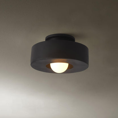Sculptural Flush Mount Light 12 Inch Geometric Polymer Fixture E26 E27 for Bedroom Living Room Kitchen in Red Green Black