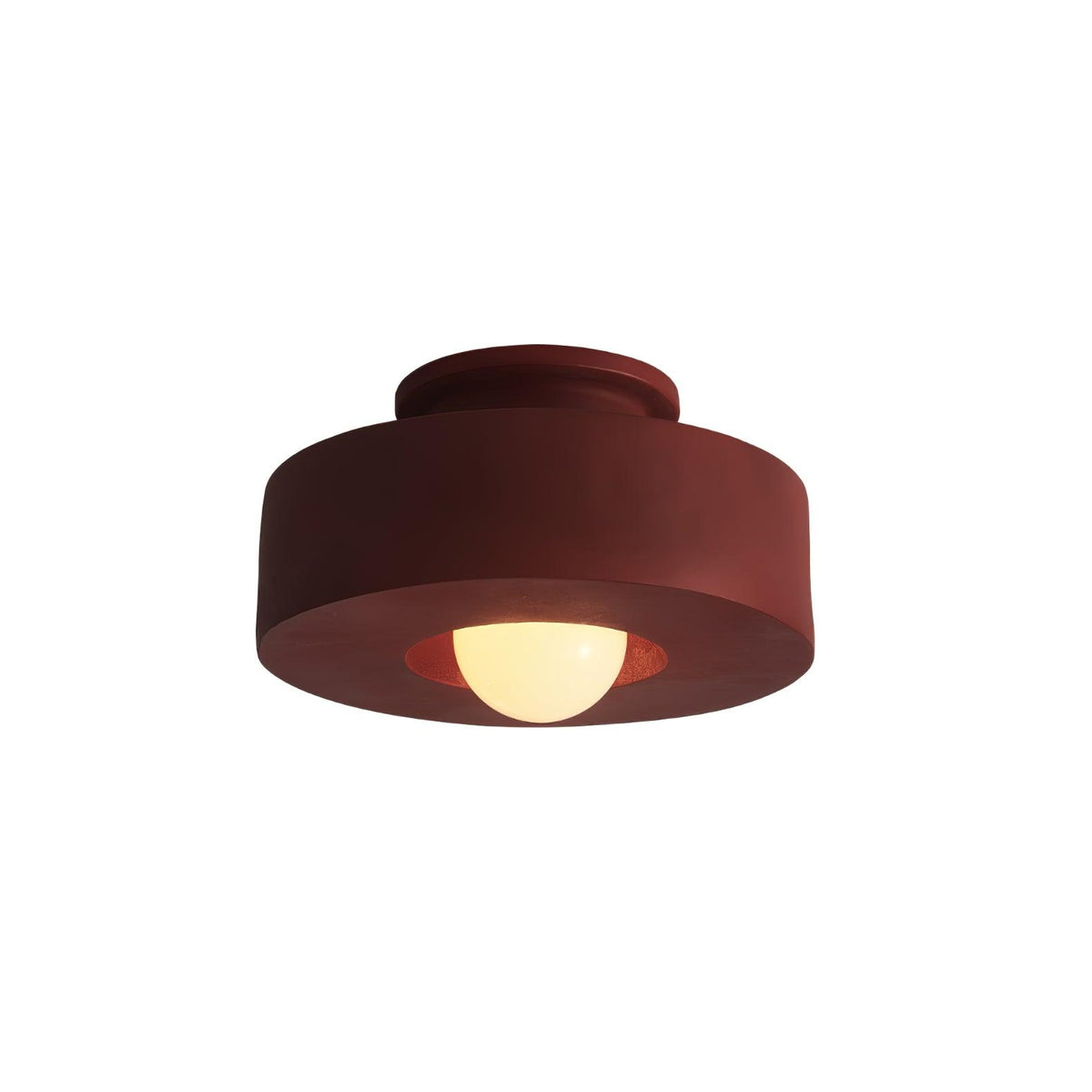 Sculptural Flush Mount Light 12 Inch Geometric Polymer Fixture E26 E27 for Bedroom Living Room Kitchen in Red Green Black