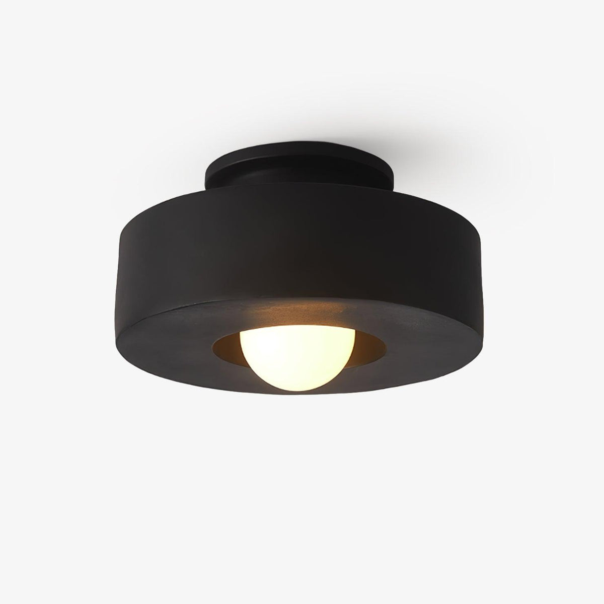 Sculptural Flush Mount Light 12 Inch Geometric Polymer Fixture E26 E27 for Bedroom Living Room Kitchen in Red Green Black