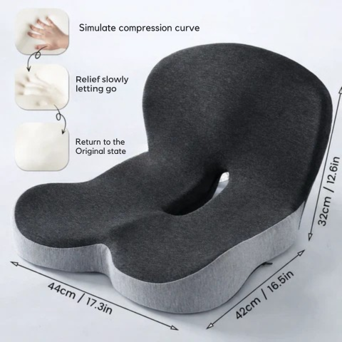 Ergonomic Memory Foam Seat Cushion – Pressure Relief & Non-Slip
