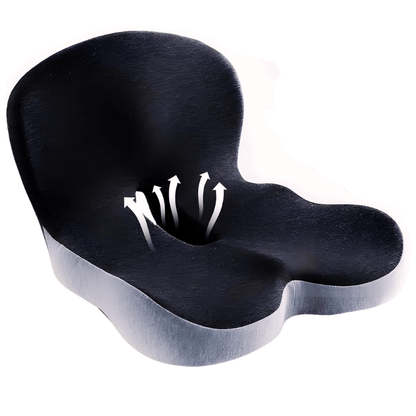 Memory Foam Seat Cushion for Office Chair, Car & Home | Non-Slip Base | Pressure Relief Support for Tailbone, Back & Hips | Portable Everyda