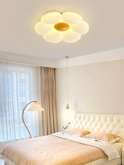 Flush Mount LED Ceiling Light 20 in Diameter Metal Acrylic Fixture for Bedrooms Dining Rooms Living Spaces Low Profile Modern Overhead Light