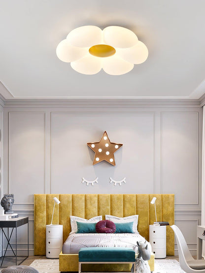 Flush Mount LED Ceiling Light 20 in Diameter Metal Acrylic Fixture for Bedrooms Dining Rooms Living Spaces Low Profile Modern Overhead Light