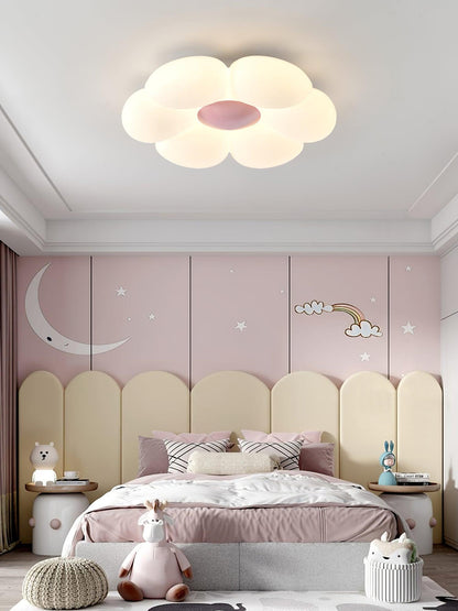 Flush Mount LED Ceiling Light 20 in Diameter Metal Acrylic Fixture for Bedrooms Dining Rooms Living Spaces Low Profile Modern Overhead Light