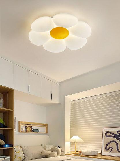 Flush Mount LED Ceiling Light 20 in Diameter Metal Acrylic Fixture for Bedrooms Dining Rooms Living Spaces Low Profile Modern Overhead Light