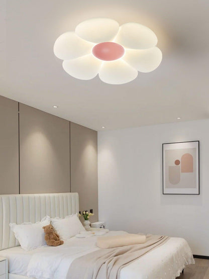 Flush Mount LED Ceiling Light 20 in Diameter Metal Acrylic Fixture for Bedrooms Dining Rooms Living Spaces Low Profile Modern Overhead Light