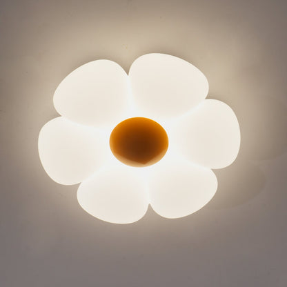 Flush Mount LED Ceiling Light 20 in Diameter Metal Acrylic Fixture for Bedrooms Dining Rooms Living Spaces Low Profile Modern Overhead Light