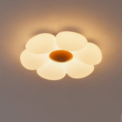 Flush Mount LED Ceiling Light 20 in Diameter Metal Acrylic Fixture for Bedrooms Dining Rooms Living Spaces Low Profile Modern Overhead Light